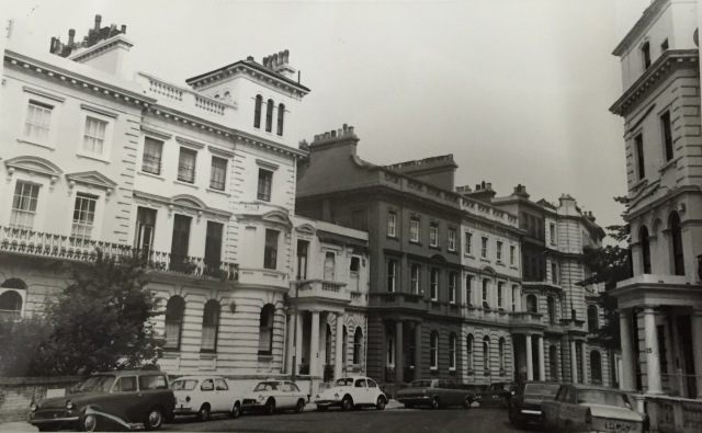 View down Stanley Crescent from Kensington Park Gardens circa 1960s.